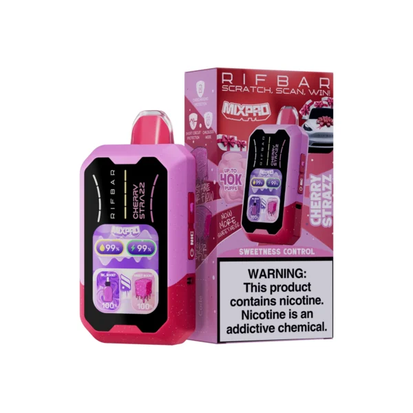 Vape Rifbar – Sweet+nic / Ice+nic Cereza Y Fresa - Cherry Strazz
